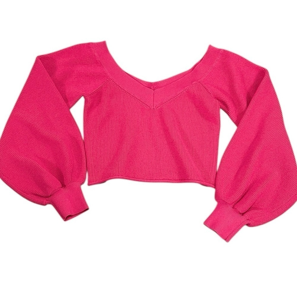 ZARA | Balloon Sleeve Crop Sweater